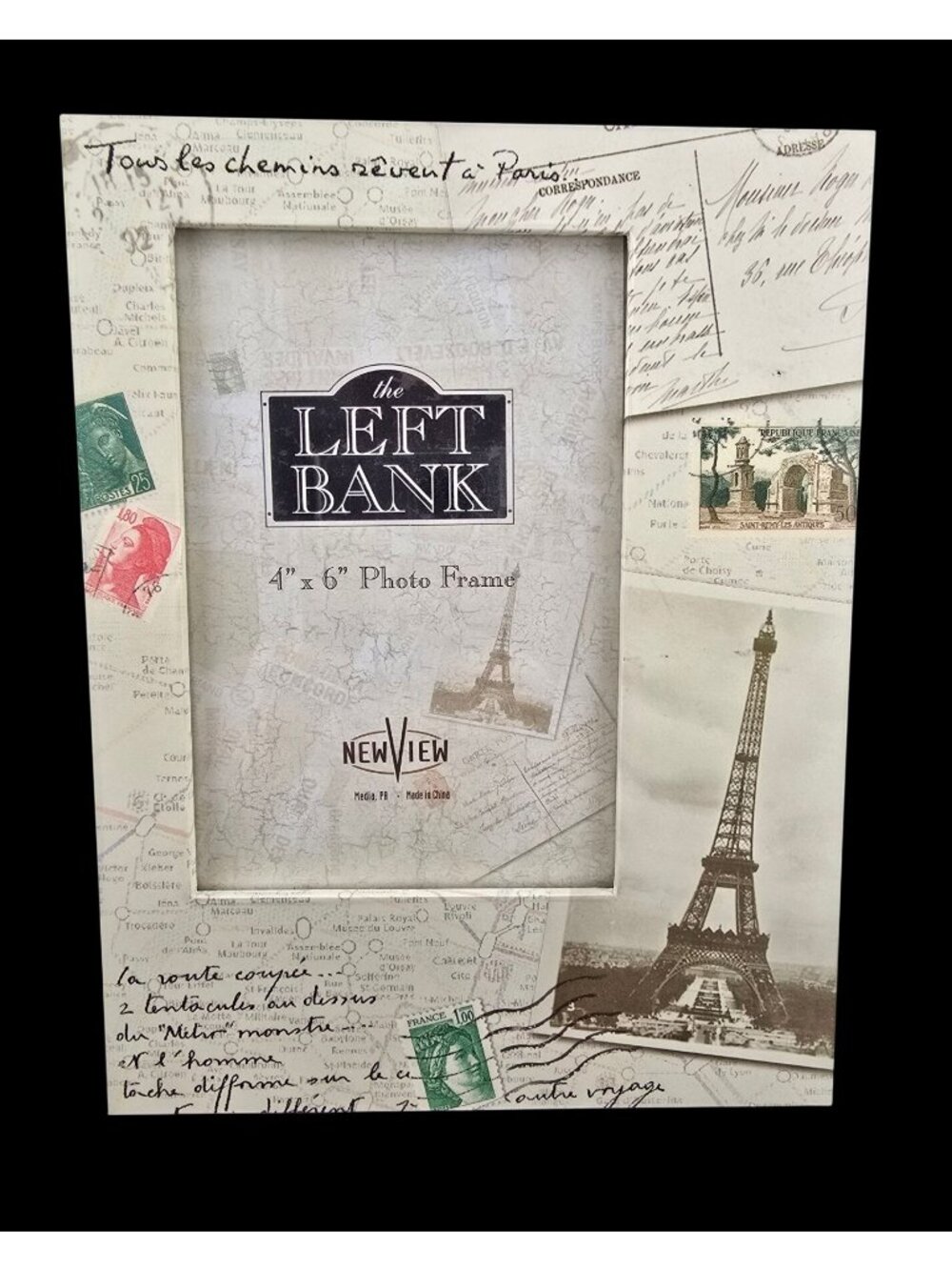 The Left Bank Paris-Themed 4"x6" Photo Frame By New View Eiffel Tower Design